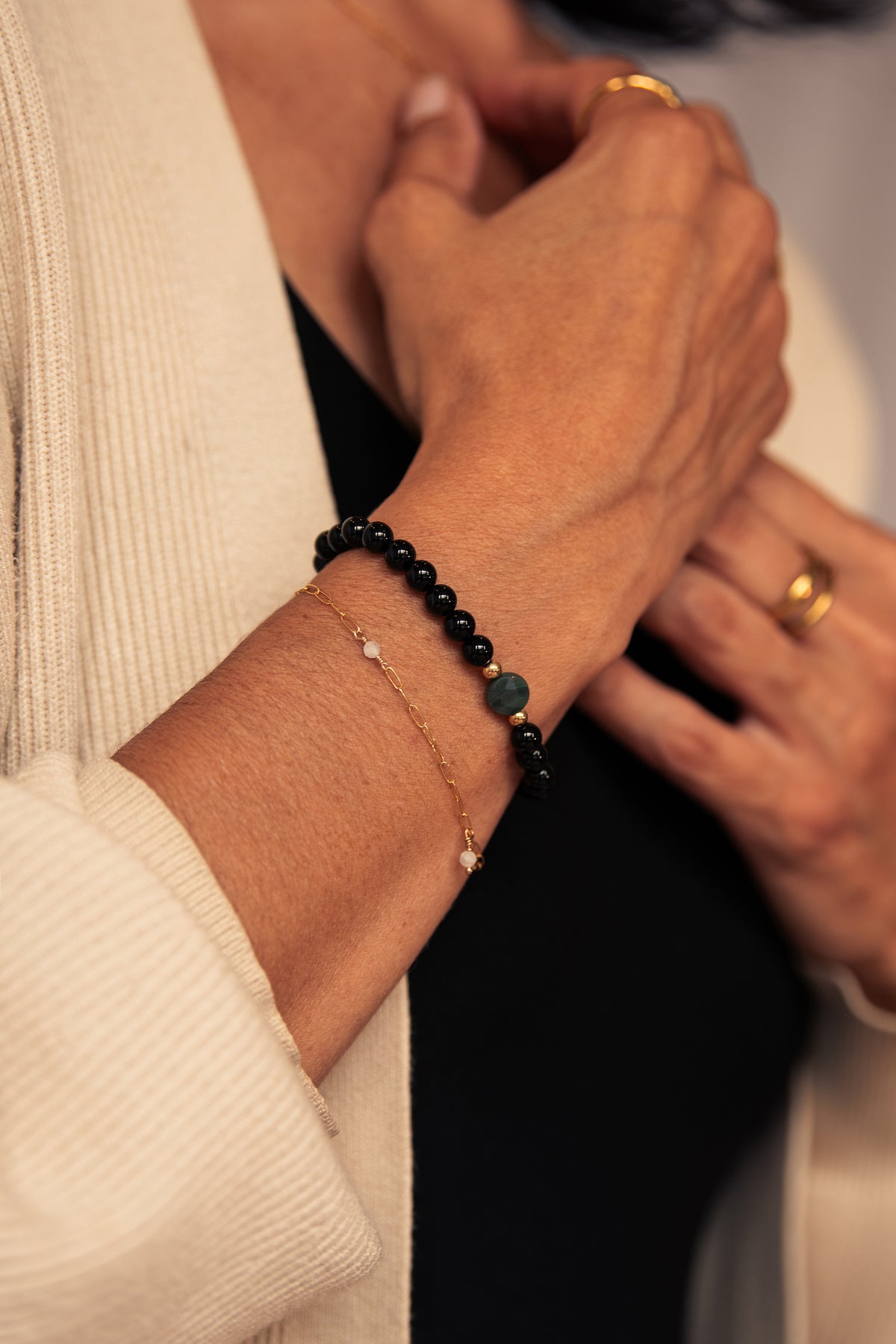 Emerald & Black Onyx Gemstone Bracelet