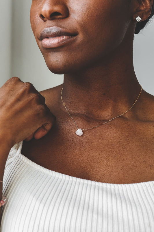 Rose Quartz 14K Gold-Filled Necklace-SQ8545344