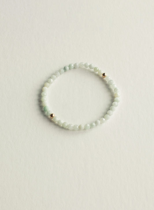 Burma Jade Faceted Dainty Gemstone Bracelet