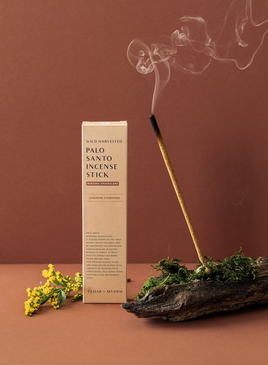 Cedar & Myrrh Palo Santo Hand Rolled Incense Stick