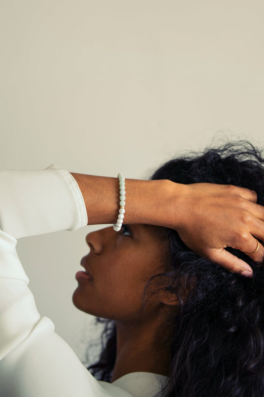 Worthy Howlite & Amazonite Gemstone Bracelet-SQ2734576