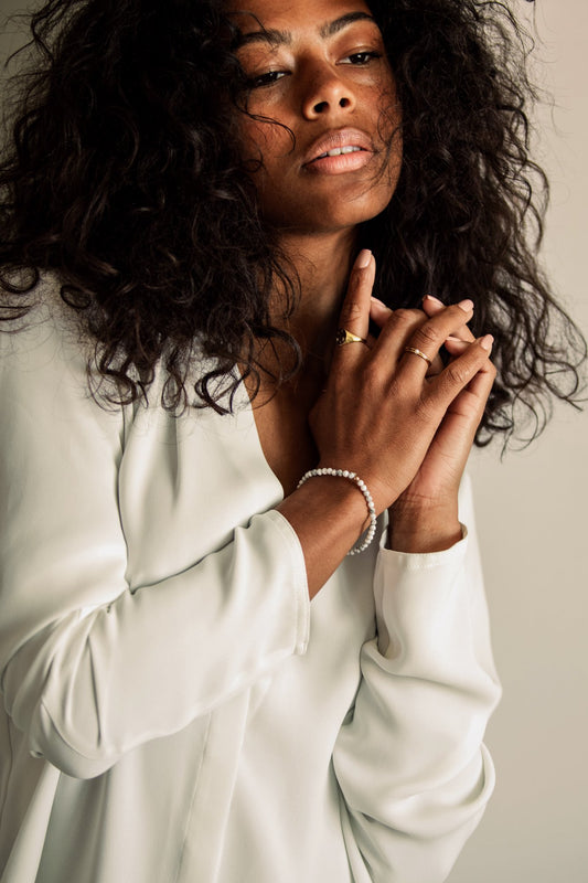 Breathe Faceted Dainty Howlite Gemstone Bracelet-SQ0161253