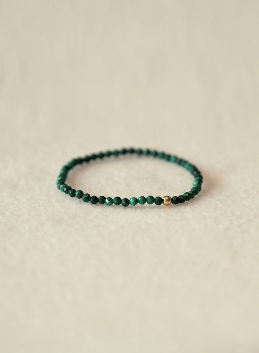 Malachite Faceted Dainty Gemstone Bracelet-SQ8335351