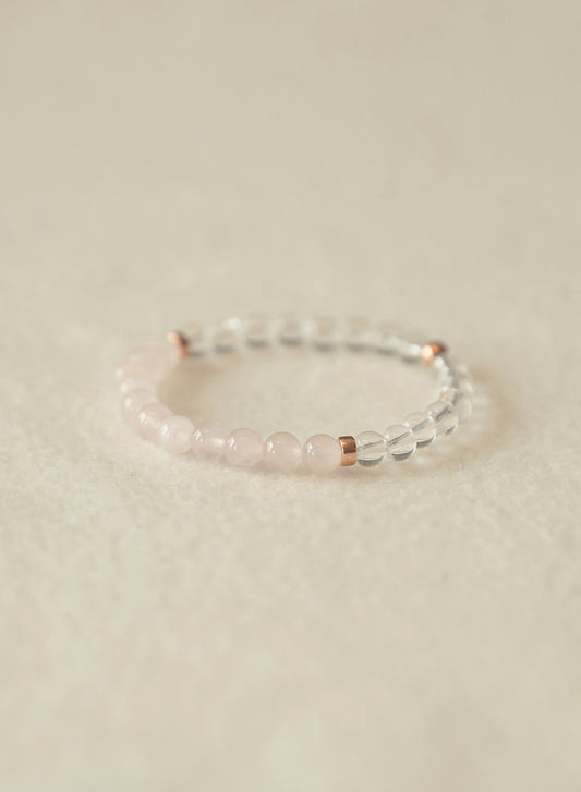Love & Light Rose & Clear Quartz Gemstone Bracelet-SQ7655206