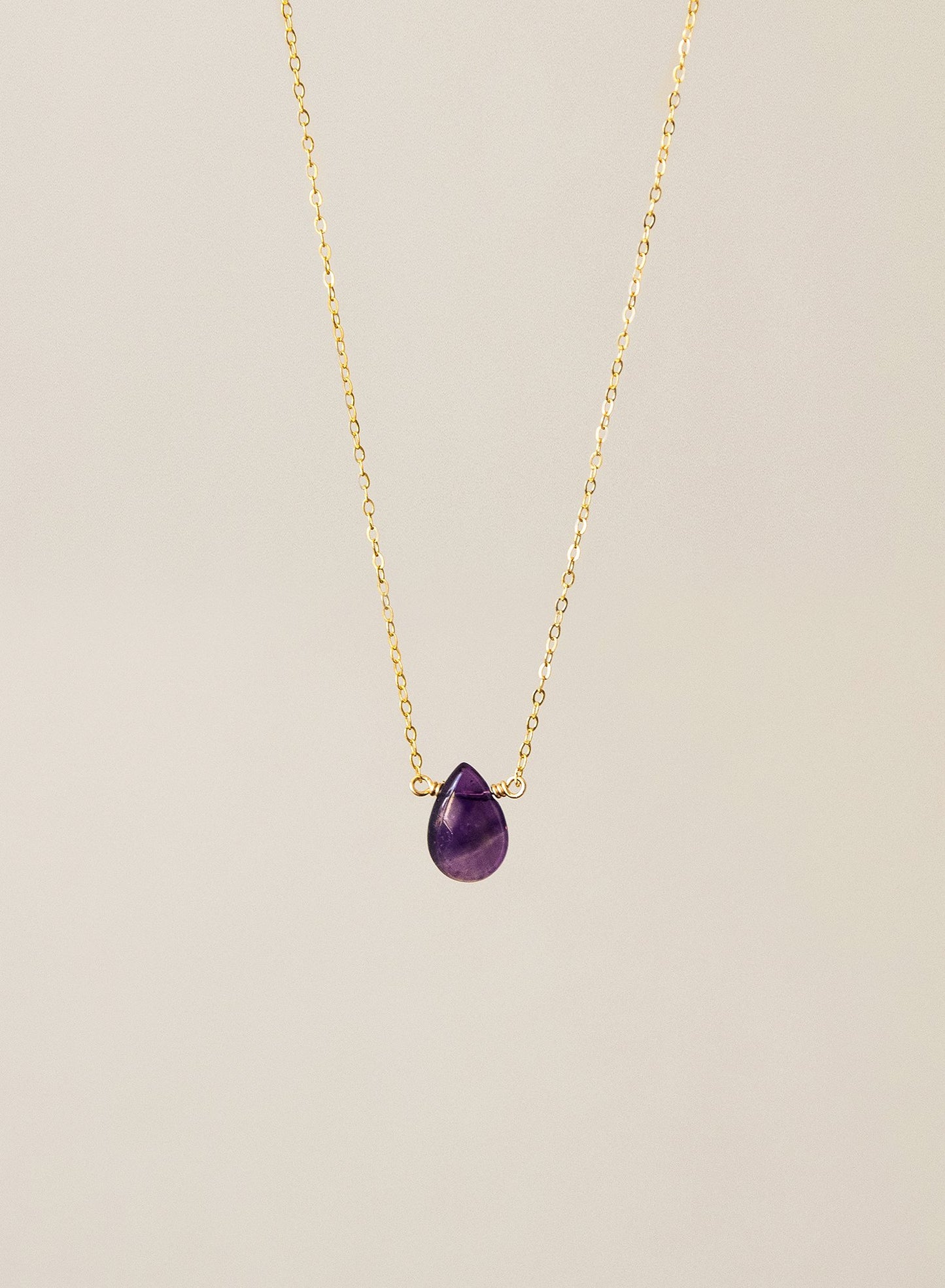 Amethyst 14K Gold-Filled Necklace-SQ2105166