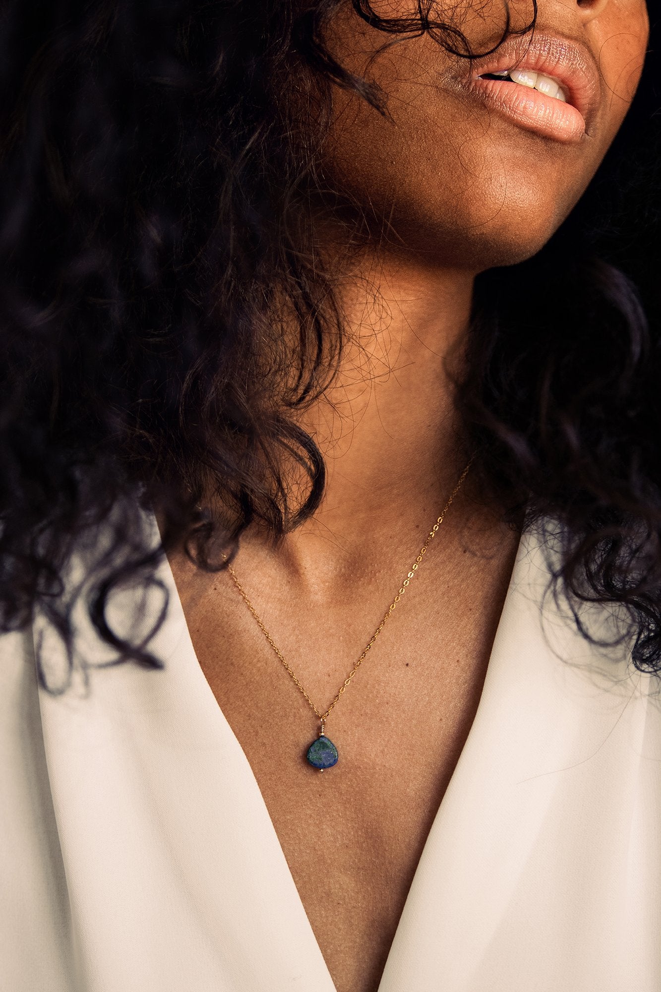 Azurite 14K Gold-Filled Necklace-SQ7133821