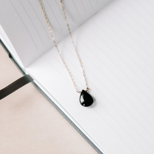 Black Onyx 14K Gold-Filled Necklace-SQ7713418