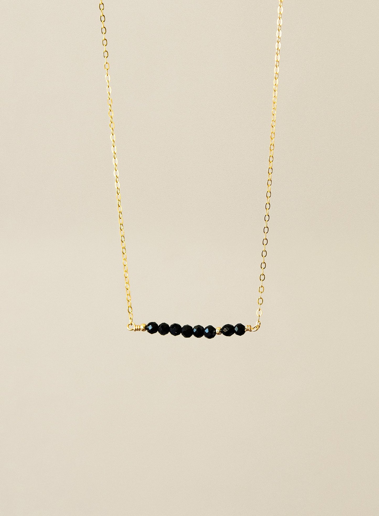 Black Onyx 14K Gold-Filled Bar Necklace-SQ7671710