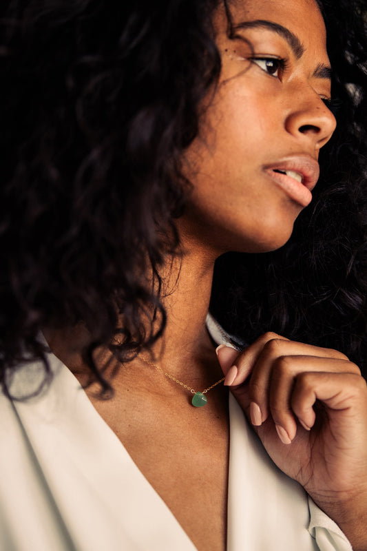 Green Aventurine 14K Gold-Filled Necklace-SQ8203065