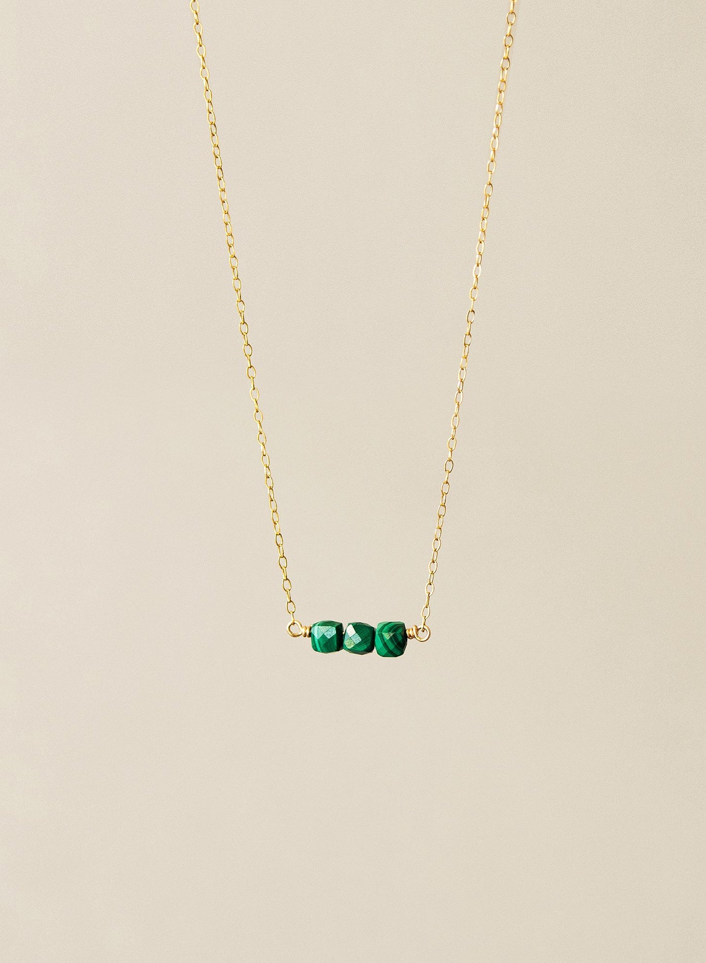 Malachite 14K Gold-Filled Necklace-SQ1081357