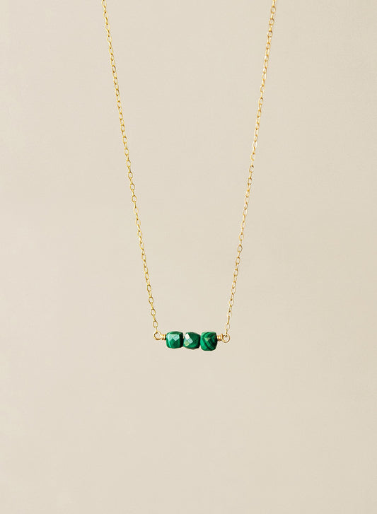 Malachite 14K Gold-Filled Necklace-SQ1081357