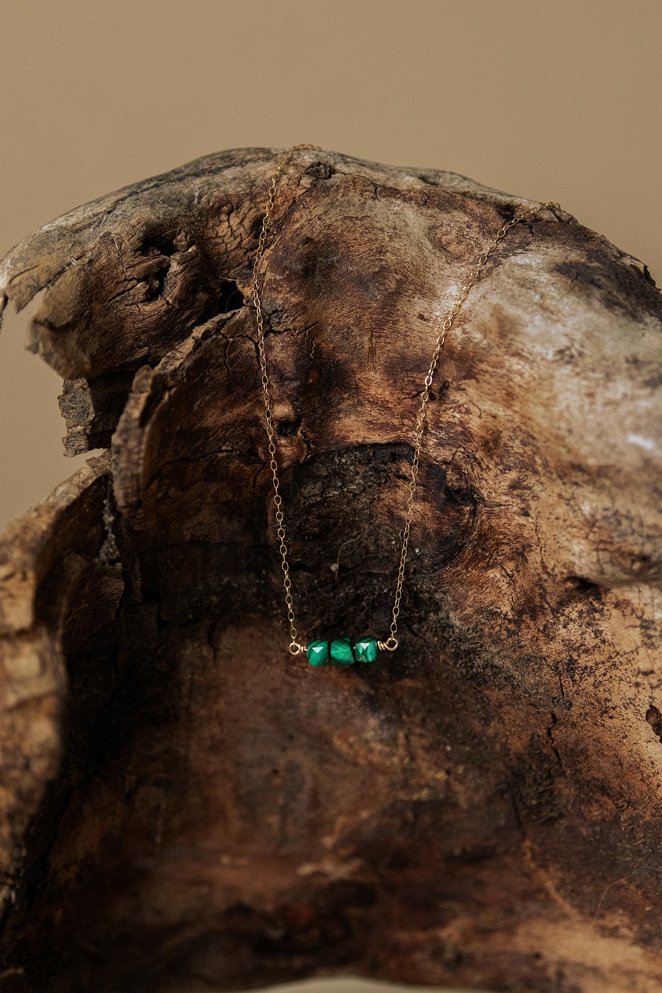 Malachite 14K Gold-Filled Necklace-SQ1081357