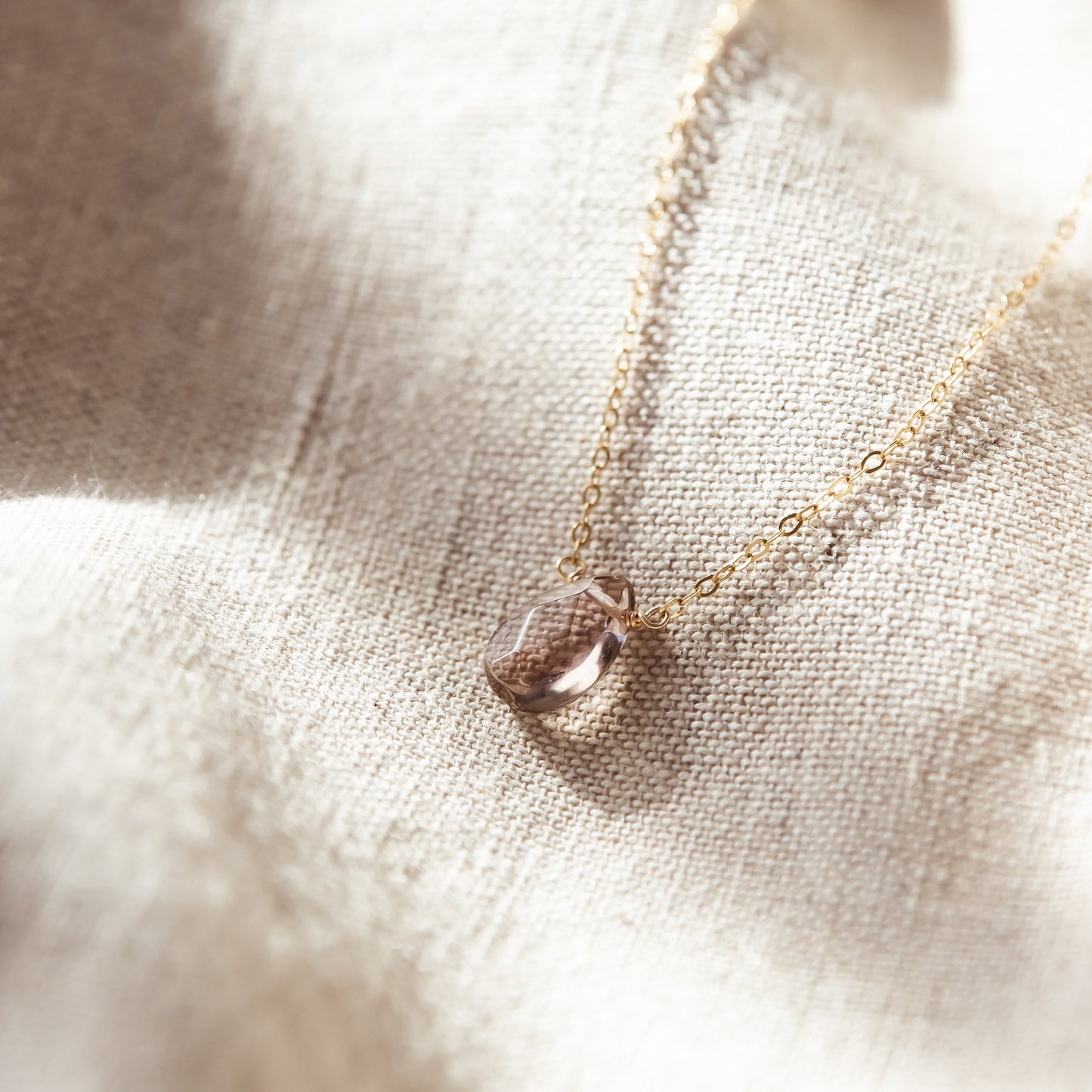 Smokey Quartz 14K Gold-Filled Necklace-SQ3874568