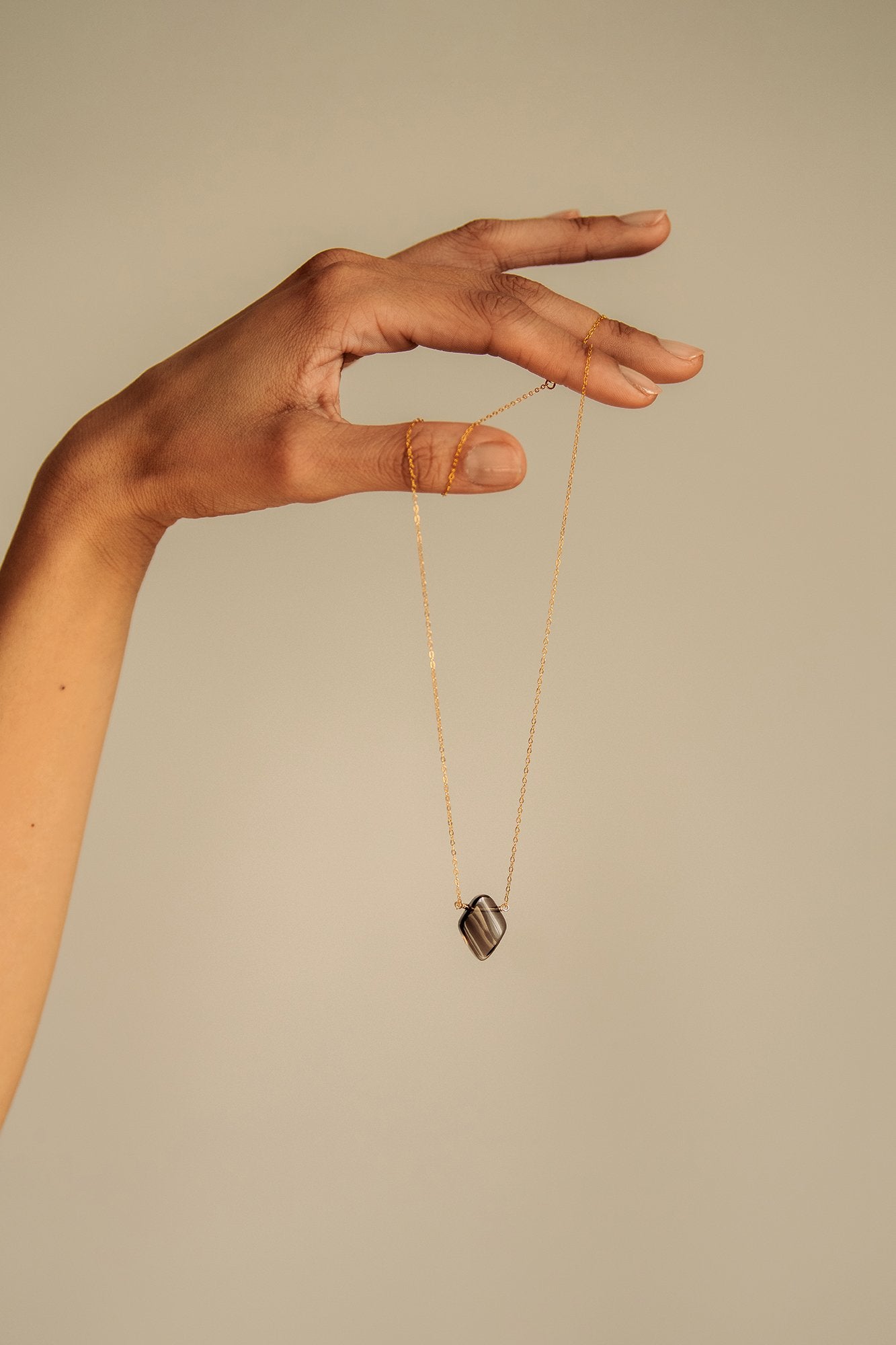 Smokey Quartz 14K Gold-Filled Pendant Necklace-SQ3387738