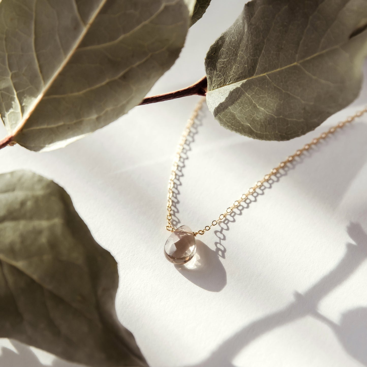 Smokey Quartz 14K Gold-Filled Necklace-SQ3874568