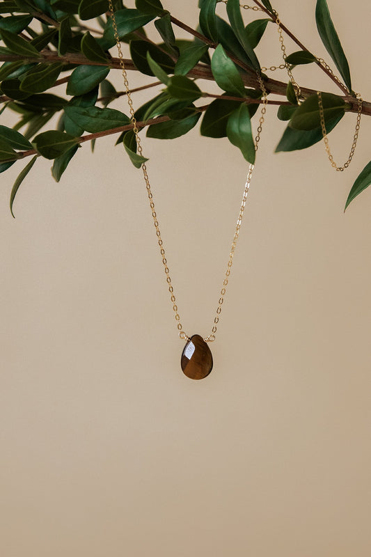 Tiger's Eye 14K Gold-Filled Necklace-SQ7813108