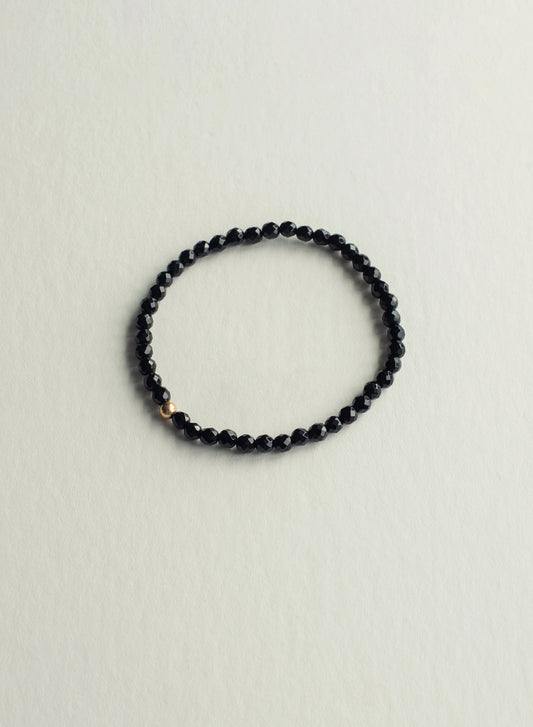 Let Go Faceted Dainty Black Onyx Gemstone Bracelet