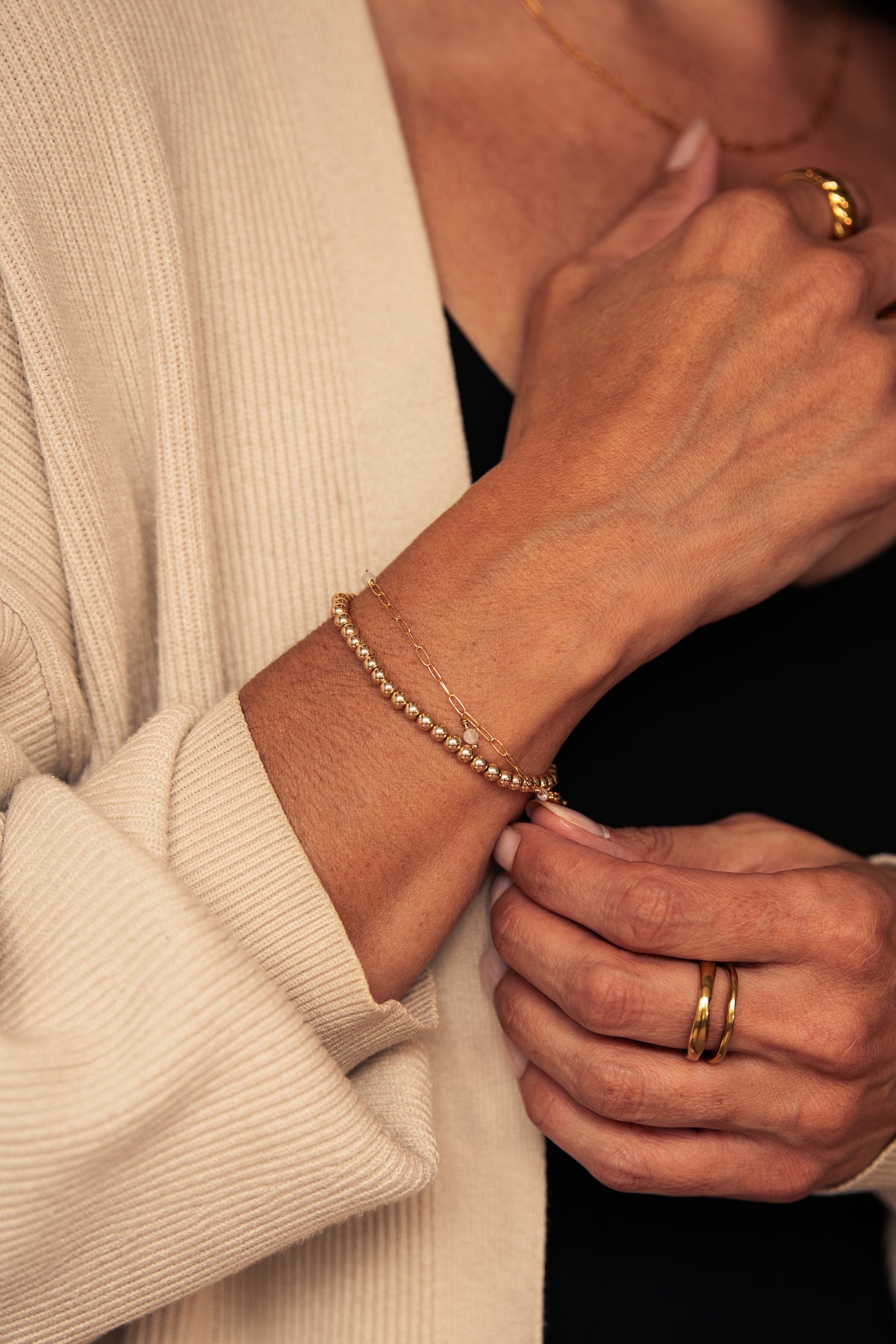14K Gold-filled Dainty Gemstone Bracelet