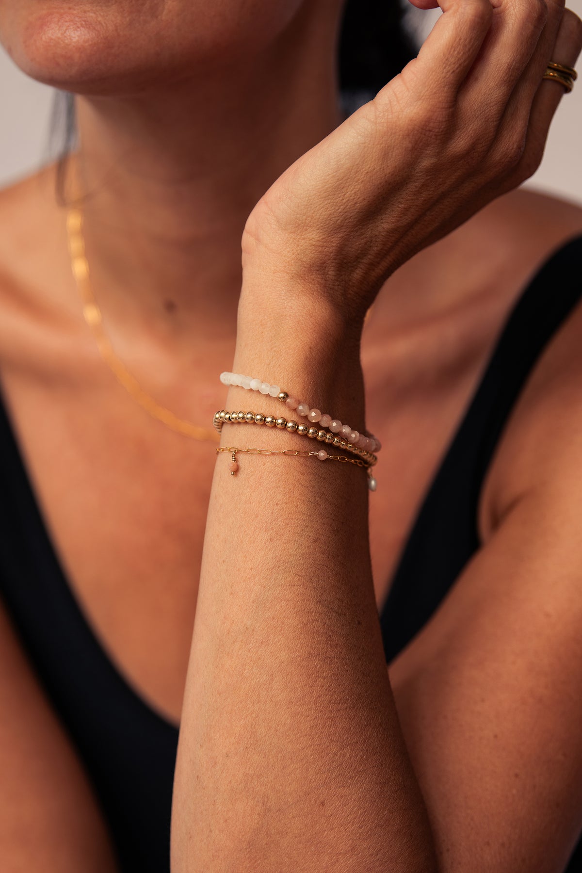 Sun & Moon Dainty Gemstone Bracelet