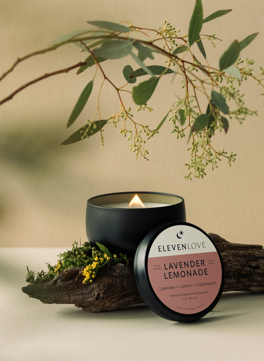 Lavender Lemonade Stoned Candle