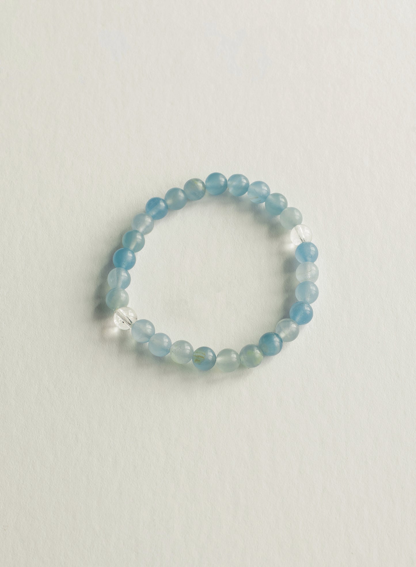 Blue Lemurian Aquatine & Clear Quartz Gemstone Bracelet