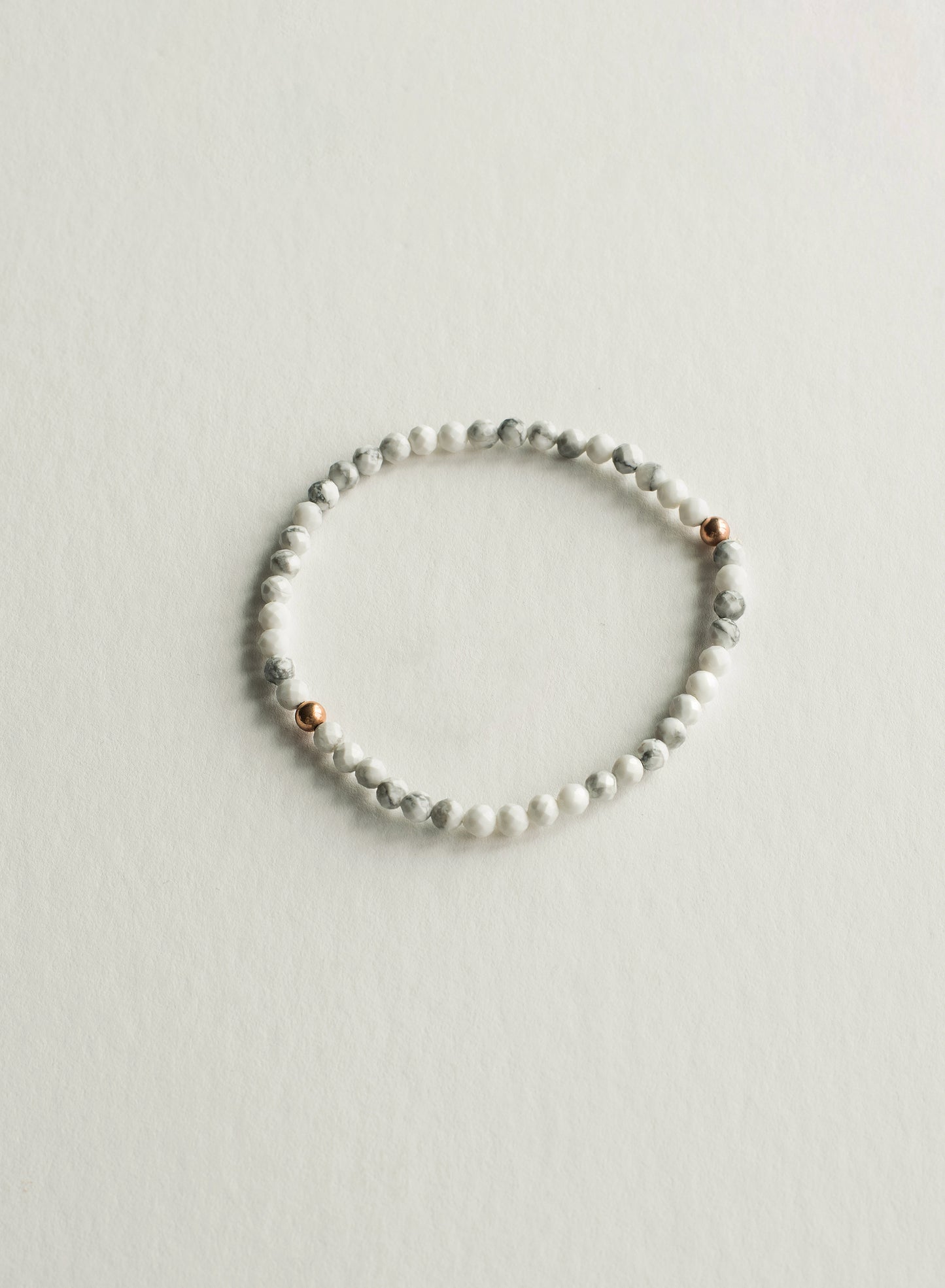 Breathe Faceted Dainty Howlite Gemstone Bracelet