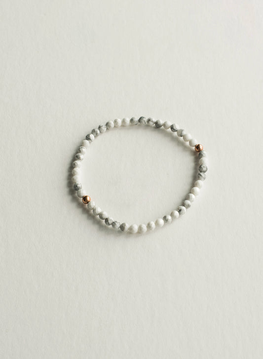 Breathe Faceted Dainty Howlite Gemstone Bracelet