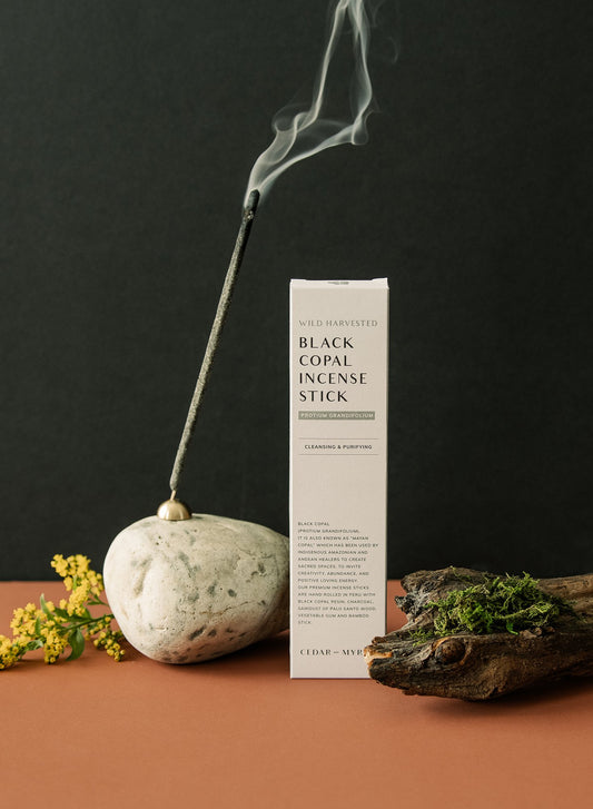 Cedar & Myrrh Black Copal Hand Rolled Incense Stick