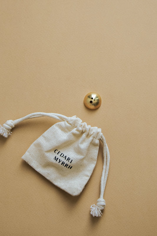 Cedar & Myrrh Hemisphere Brass Incense Holder