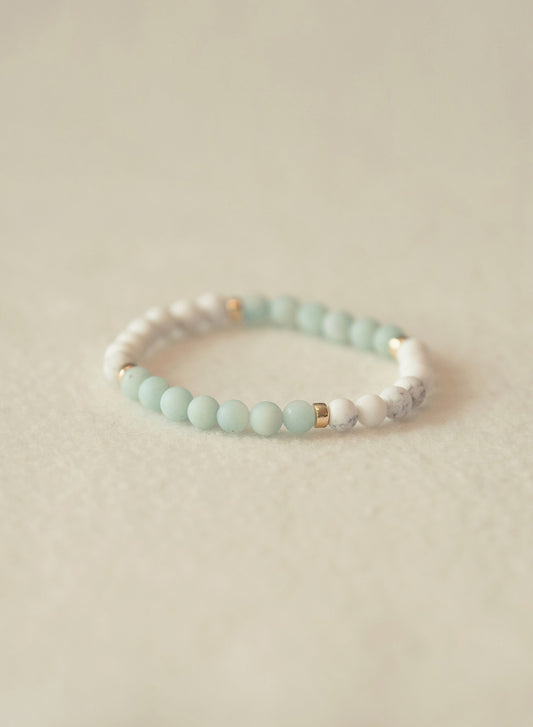 Worthy Howlite & Amazonite Gemstone Bracelet-SQ2734576