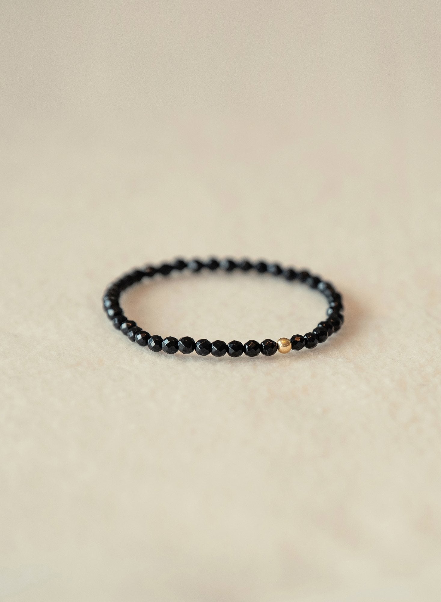 Let Go Faceted Dainty Black Onyx Gemstone Bracelet-SQ6204416