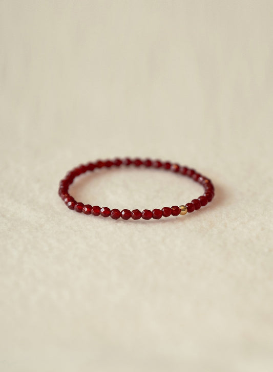 Creativity Faceted Dainty Carnelian Gemstone Bracelet-SQ6786376