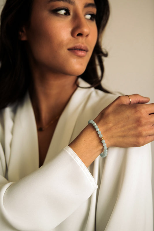 Flow Aquamarine Gemstone Bracelet-SQ8751144