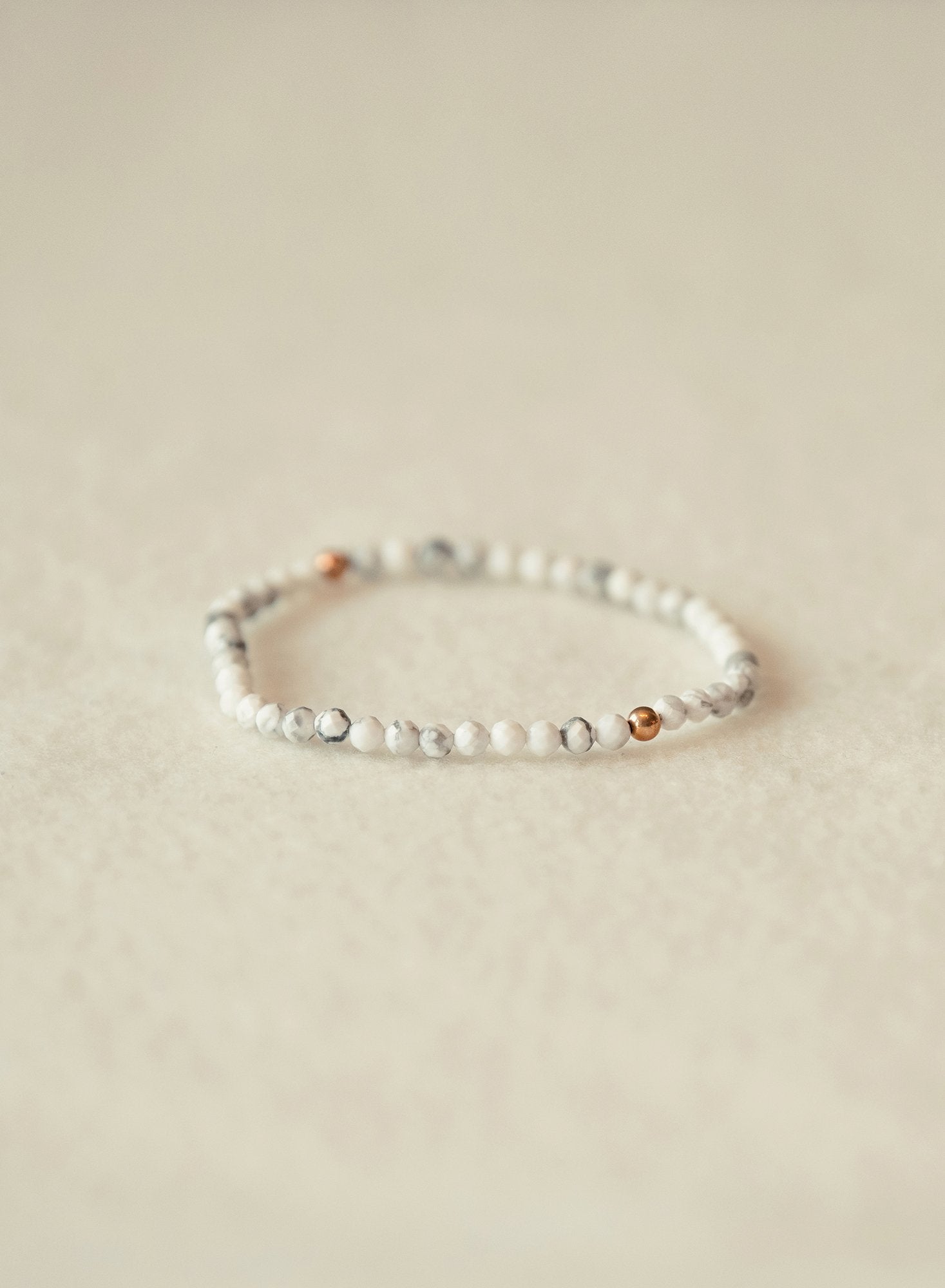 Breathe Faceted Dainty Howlite Gemstone Bracelet-SQ0161253