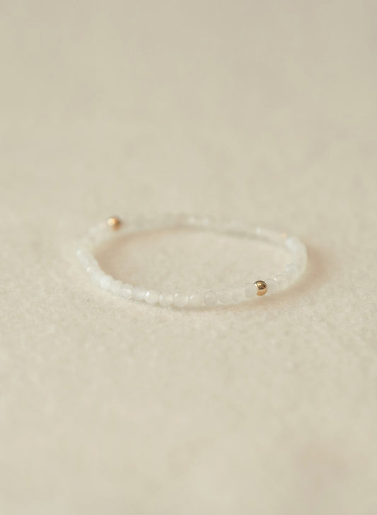 New Beginnings Faceted Dainty Moonstone Gemstone Bracelet-SQ3635468
