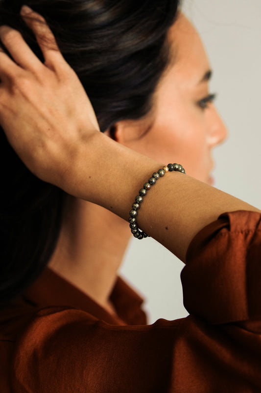 Success Pyrite Gemstone Bracelet-SQ4381005