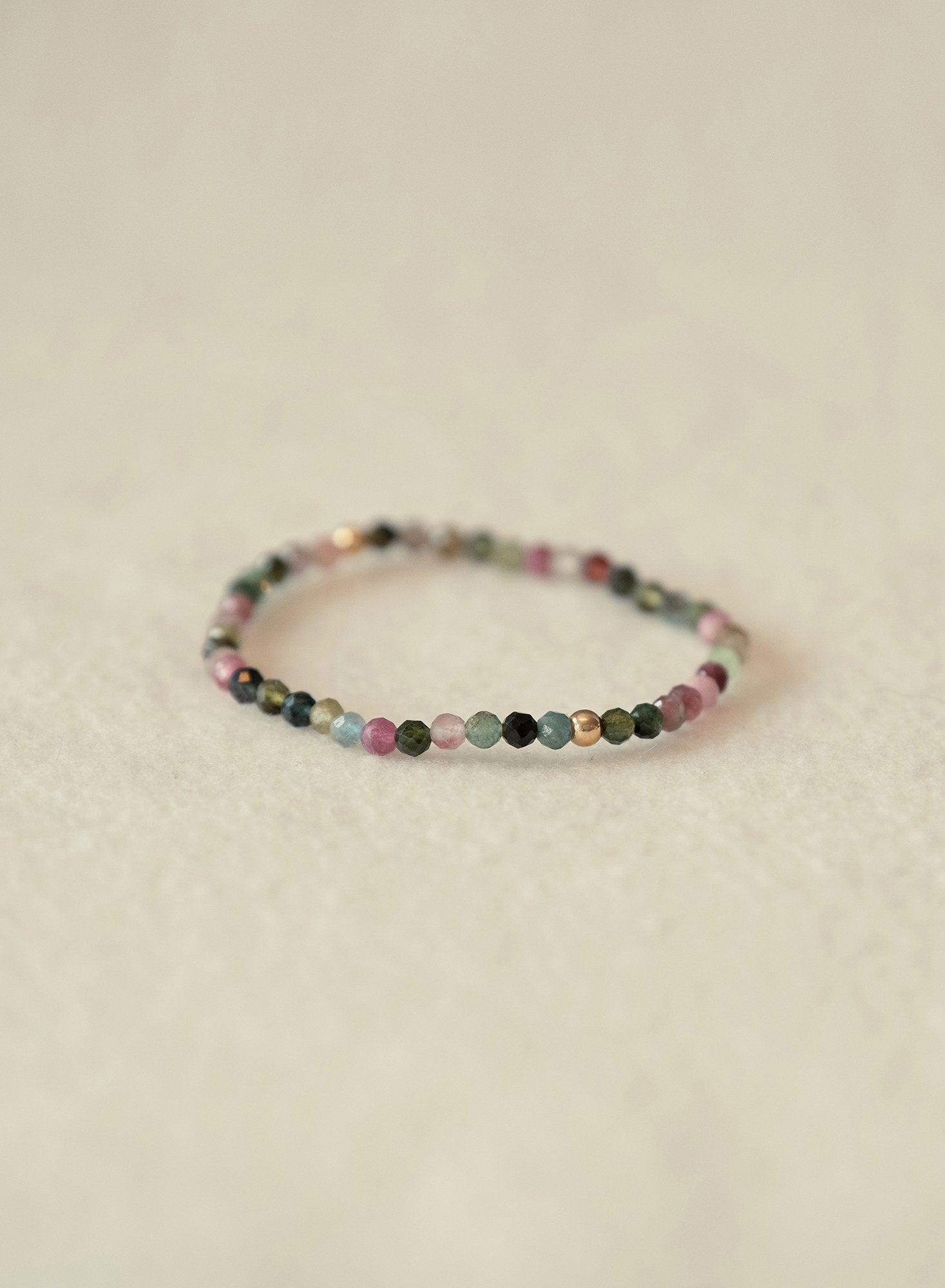 Universe Faceted Dainty Rainbow Tourmaline Gemstone Bracelet-SQ6647388