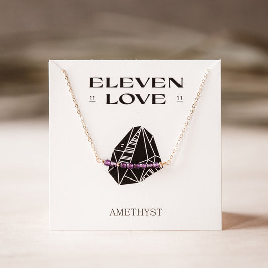 Amethyst 14K Gold-Filled Bar Necklace-SQ4867320