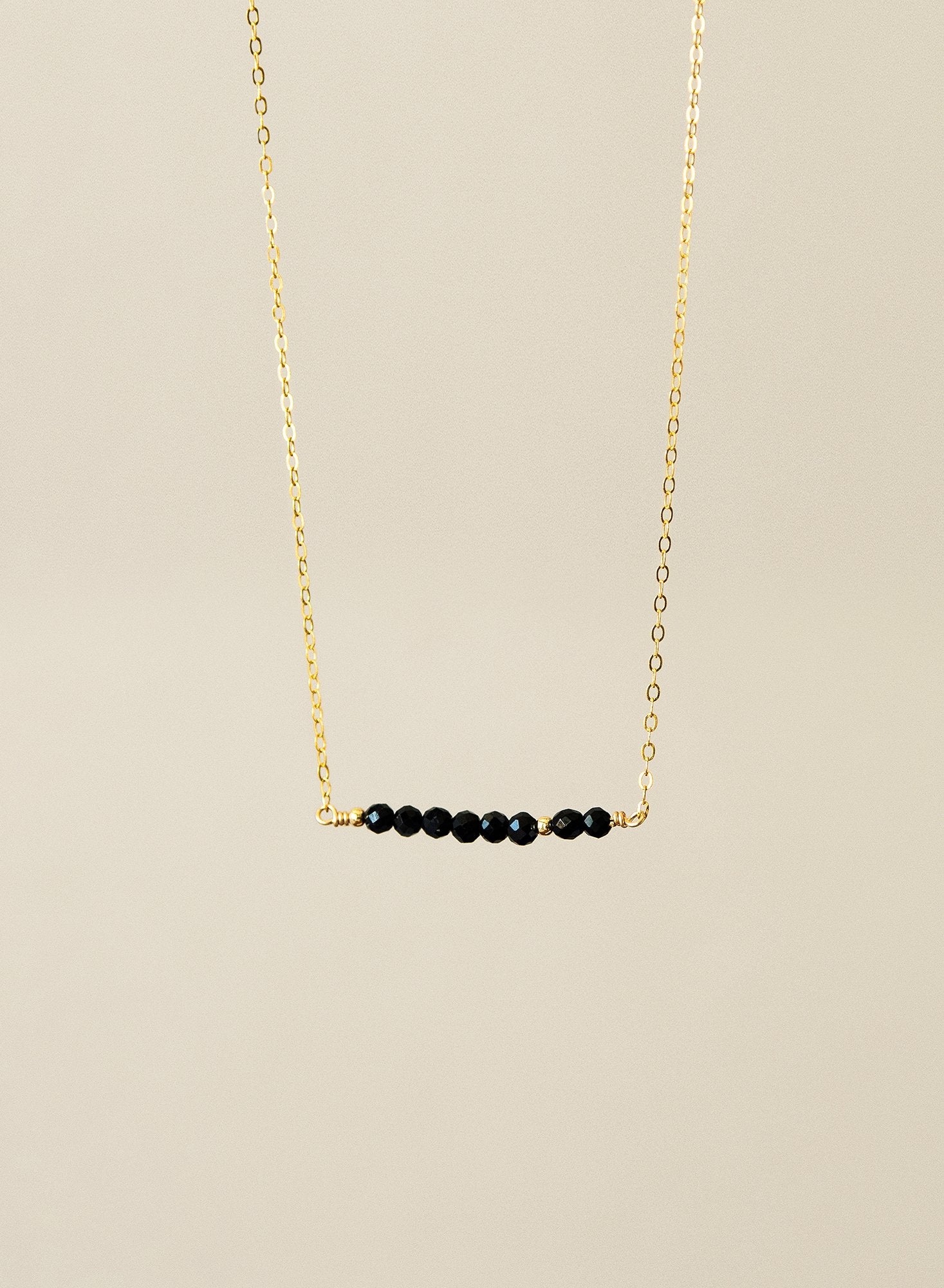 Black Onyx 14K Gold-Filled Bar Necklace-SQ7671710