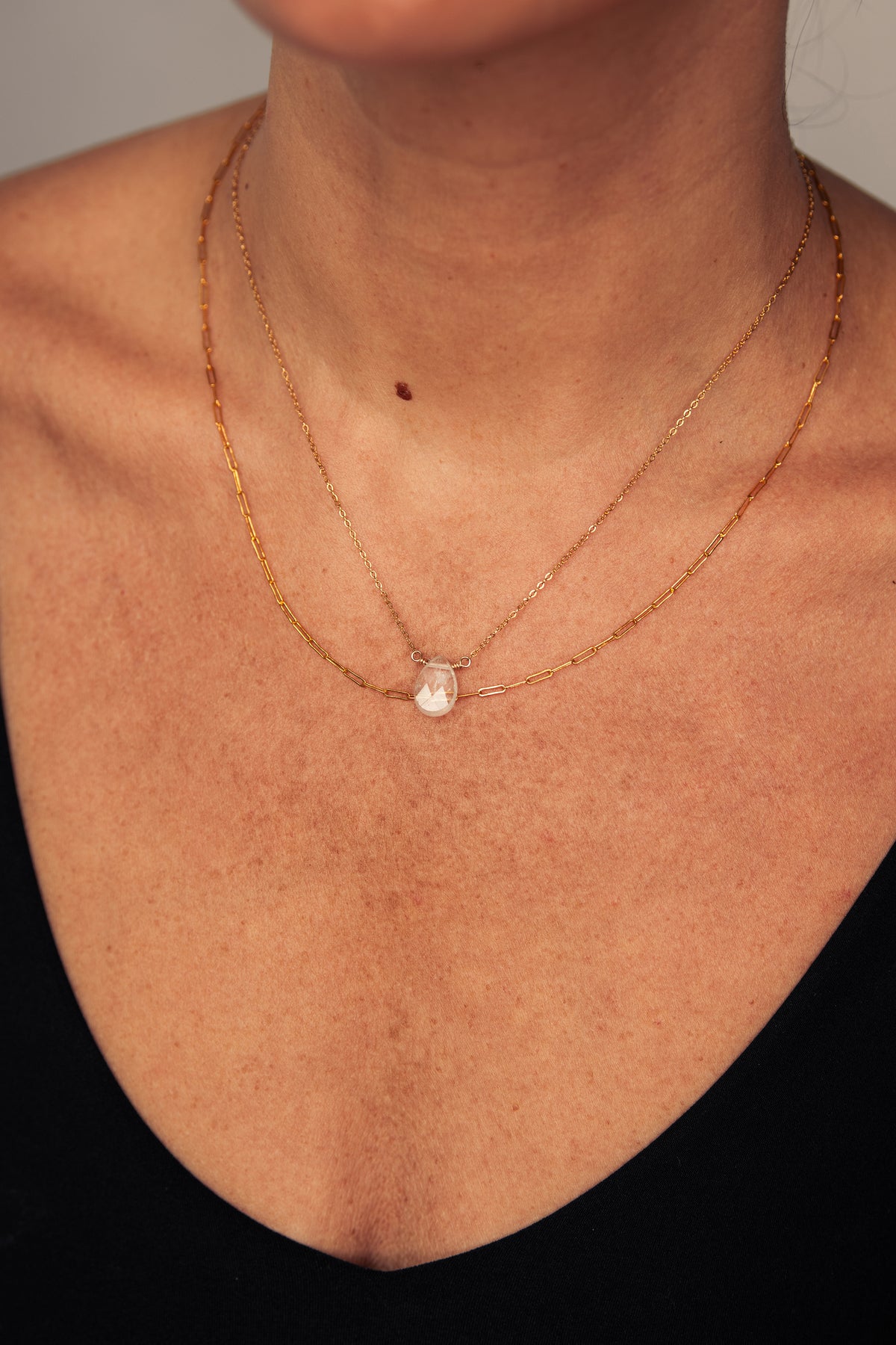 Clear Quartz 14K Gold-Filled Necklace