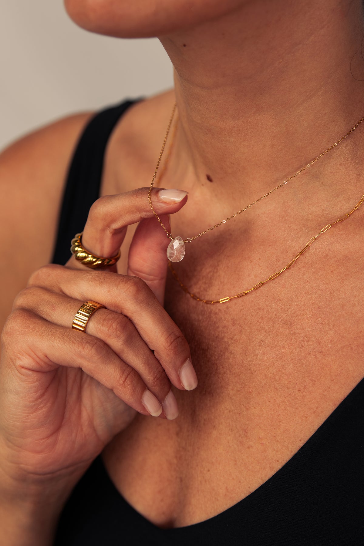 Clear Quartz 14K Gold-Filled Necklace