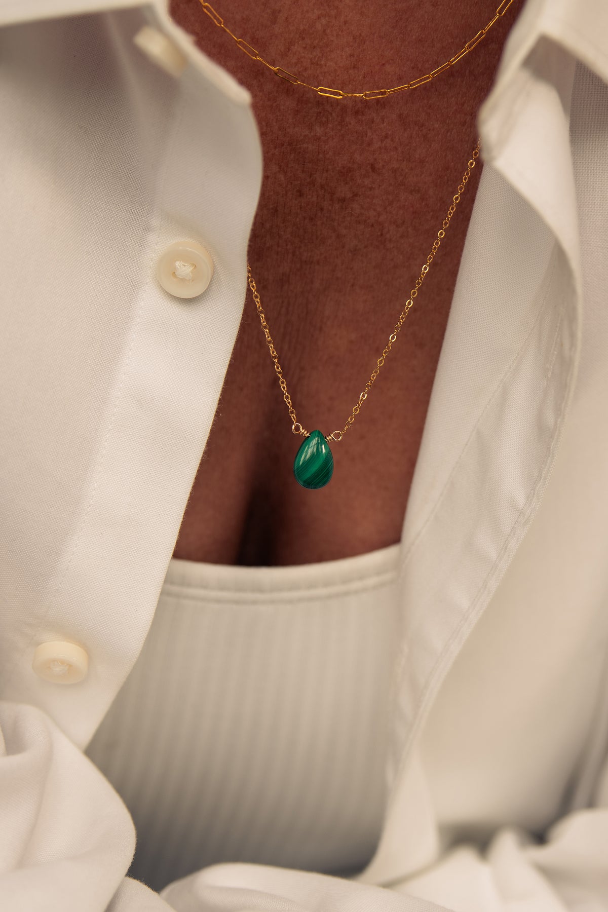 Malachite 14K Gold-Filled Necklace
