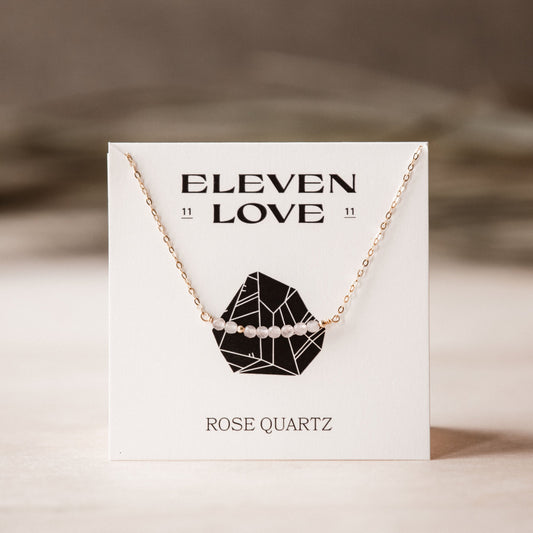 Rose Quartz 14K Gold-Filled Bar Necklace-SQ1863173