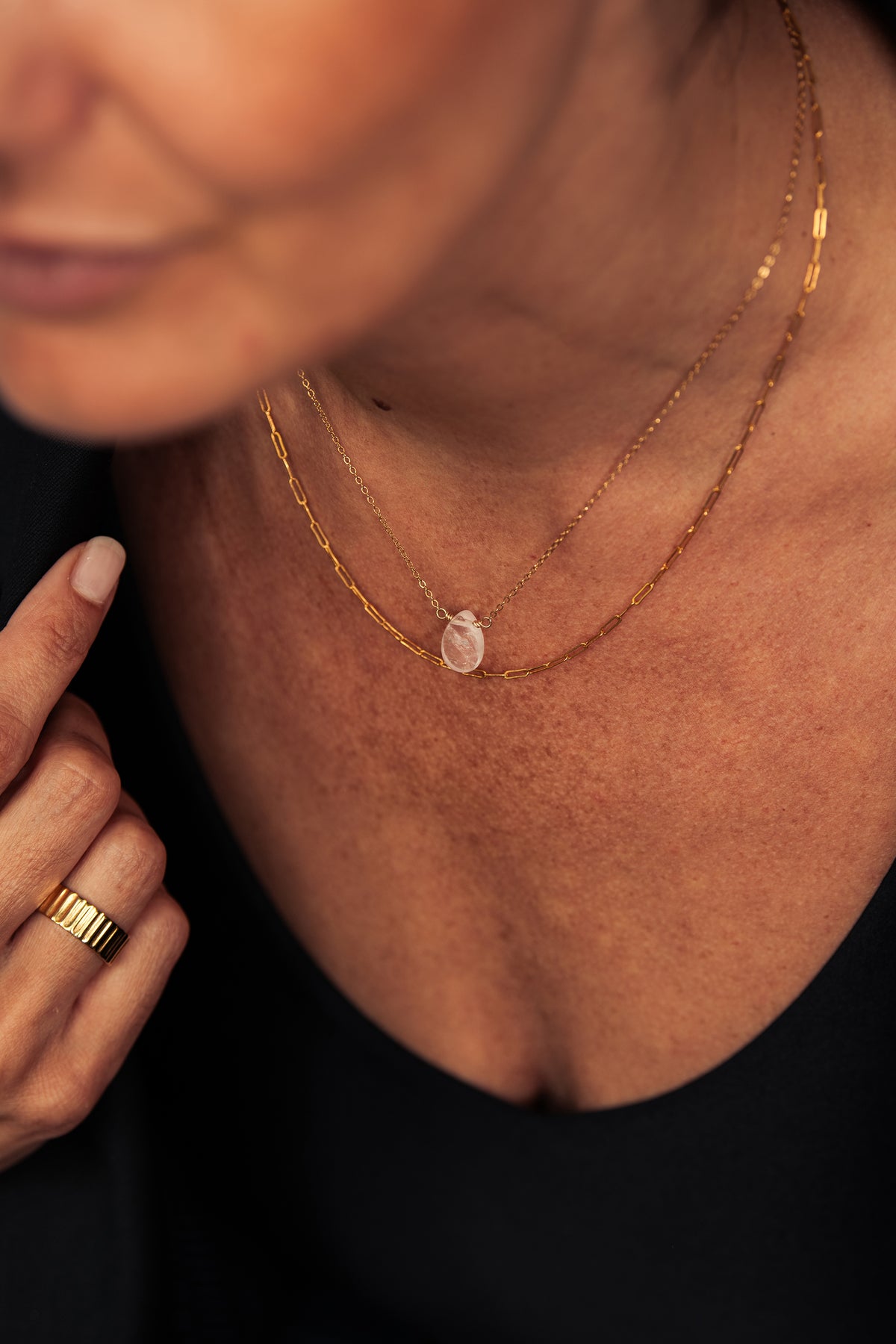 Rose Quartz 14K Gold-Filled Necklace