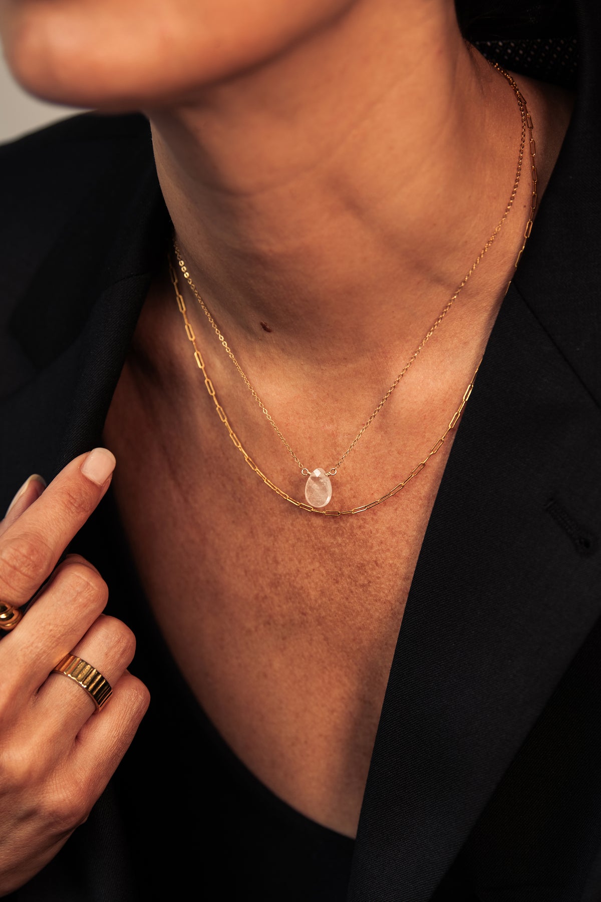 Clear Quartz 14K Gold-Filled Necklace