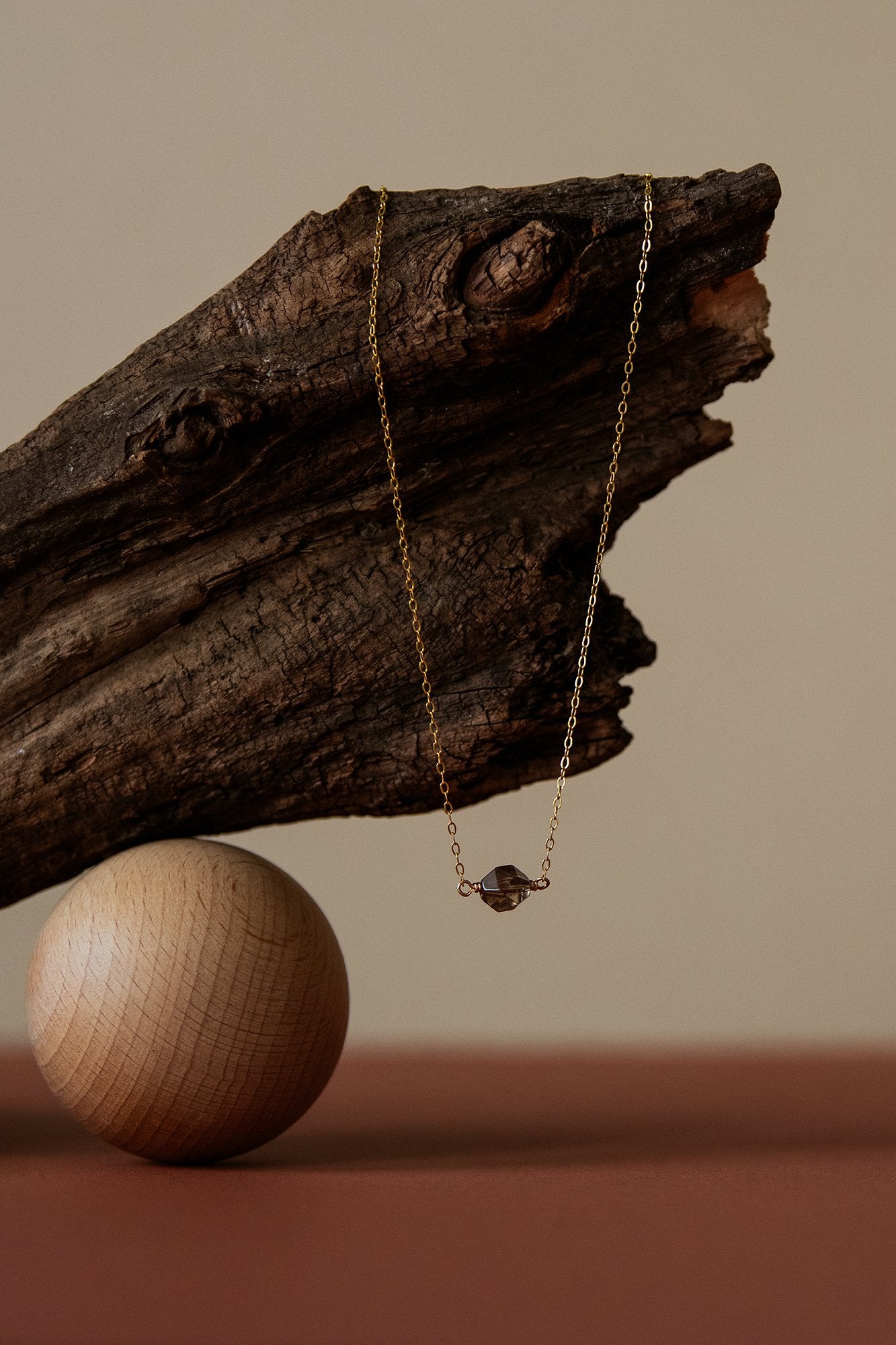 Smokey Quartz 14K Gold-Filled Necklace-SQ3874568