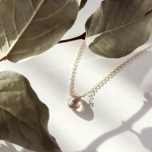 Smokey Quartz 14K Gold-Filled Necklace-SQ3874568