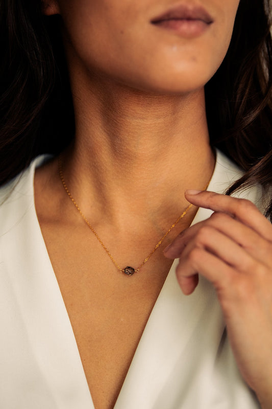 Smokey Quartz 14K Gold-Filled Necklace-SQ3874568