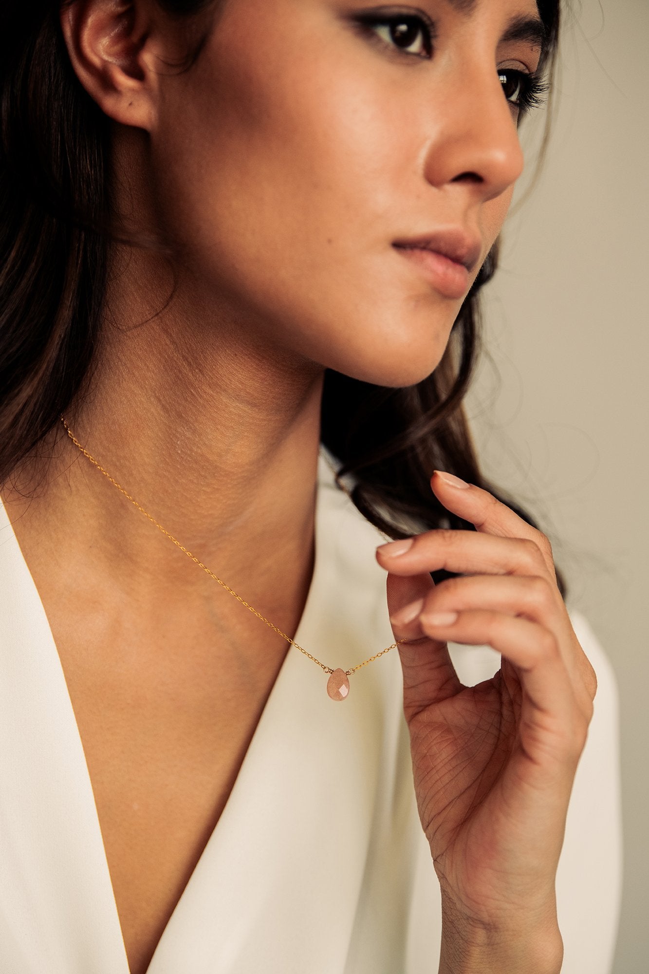 Sunstone 14K Gold-Filled Necklace-SQ0532158