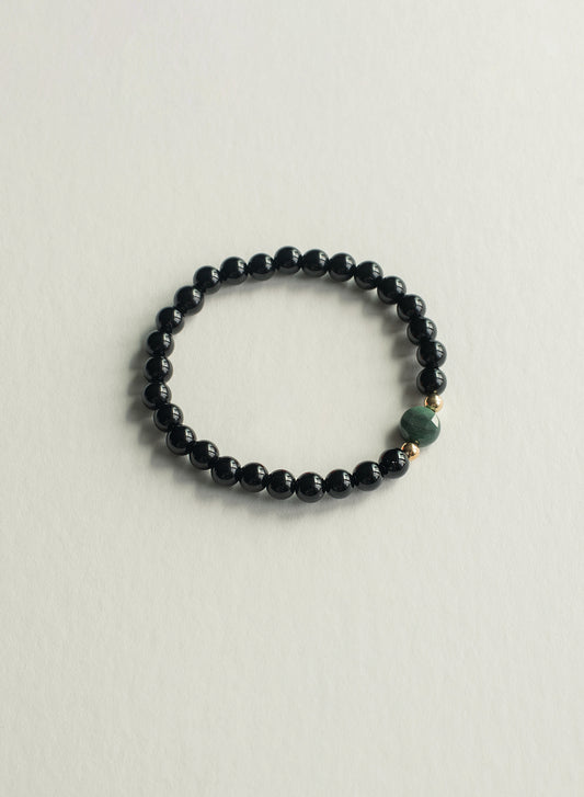 Emerald & Black Onyx Gemstone Bracelet